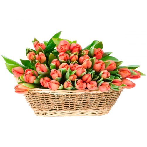 Цветы в корзине «Оранжевое чудо»